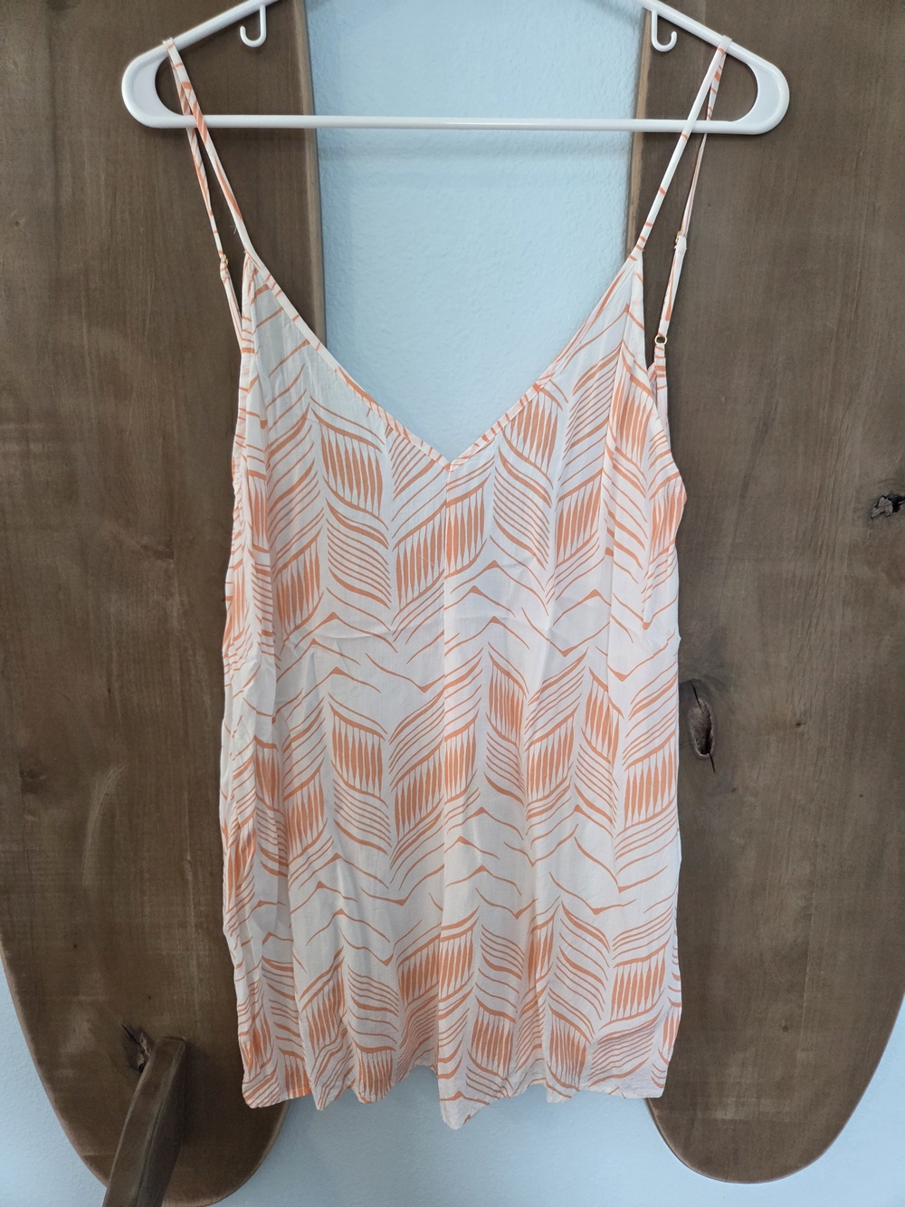Express White and Peach Printed Spaghetti Strap Romper